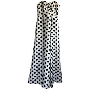 Adrianna Papell Polka Dot Floor Length Dress